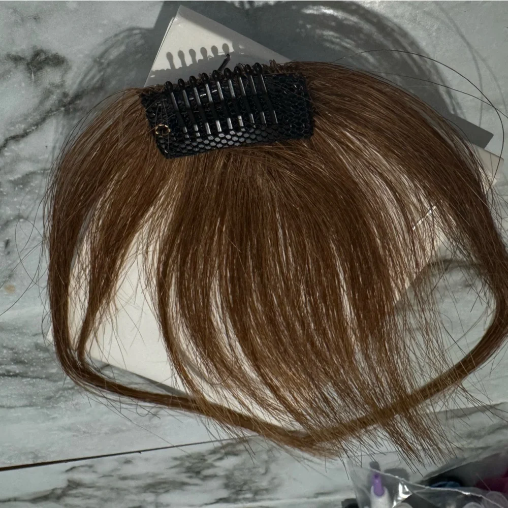 Natural Light Brown 100% Human hair Clip-In Bangs